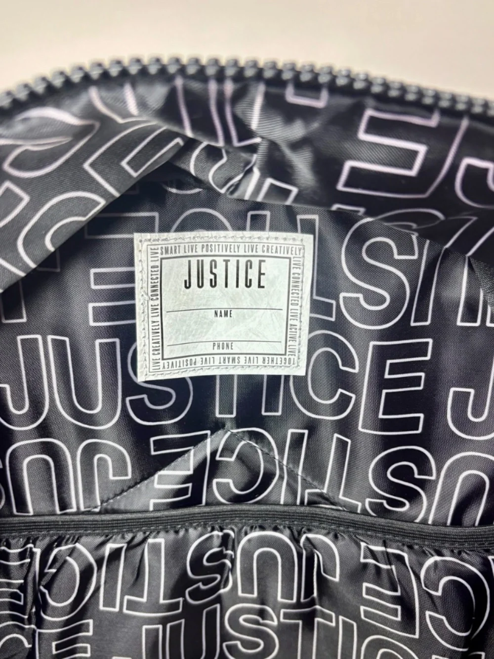 Justice Girls Holographic Paint Splatter Backpack NWT